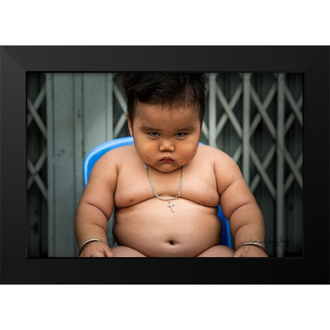 Angry Black Modern Wood Framed Art Print by Carlos Duran, Juan