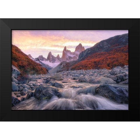 Autumn In Fitz Roy Black Modern Wood Framed Art Print by G, May