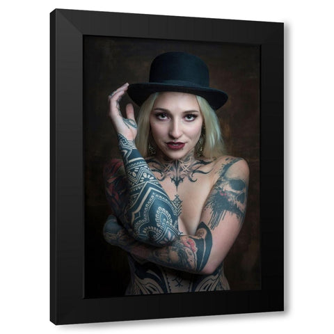 Inked Black Modern Wood Framed Art Print by Franke, Ruth