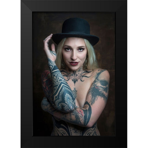 Inked Black Modern Wood Framed Art Print by Franke, Ruth