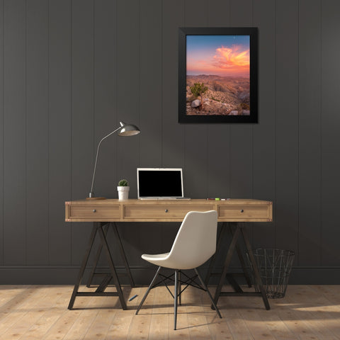 Desert Sunset Black Modern Wood Framed Art Print by Iqbal, Syed