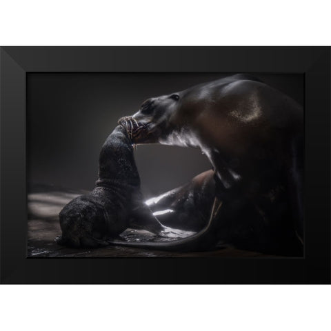 Mother Black Modern Wood Framed Art Print by Jealousy