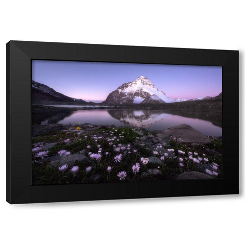 Dawn Black Modern Wood Framed Art Print with Double Matting by Hao, Damon