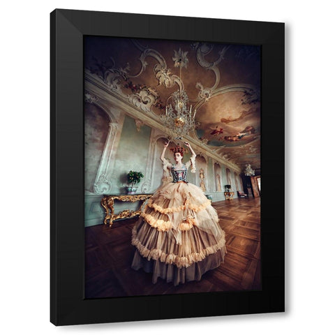 Waltzing Queen Black Modern Wood Framed Art Print by Bolgov (Axe), Ruslan