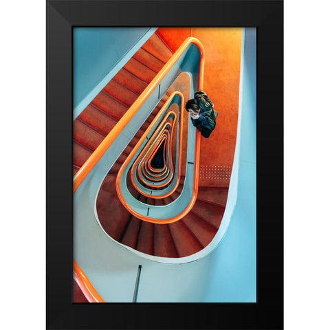 Spiral. Black Modern Wood Framed Art Print by H112O1