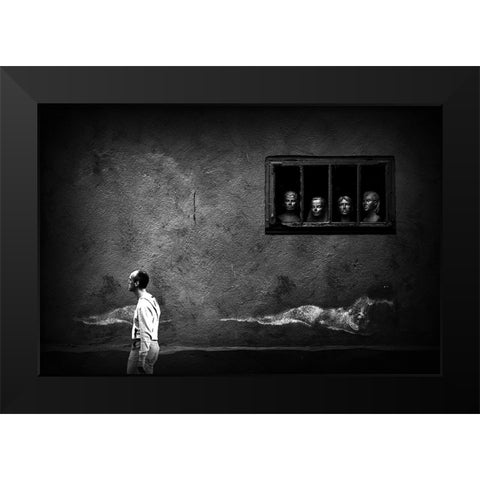 Eyes Without A Face Black Modern Wood Framed Art Print by Pimenta, Jorge