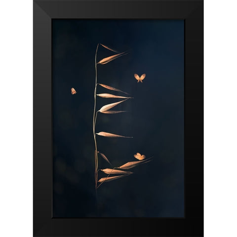 Busy Days Black Modern Wood Framed Art Print by Kiral, Cicek