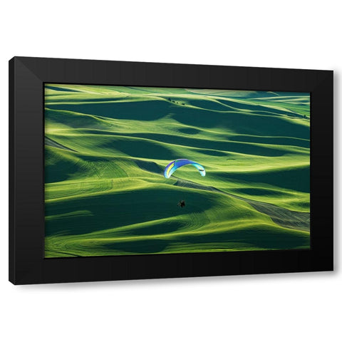 Flying Black Modern Wood Framed Art Print with Double Matting by Xu, Tony