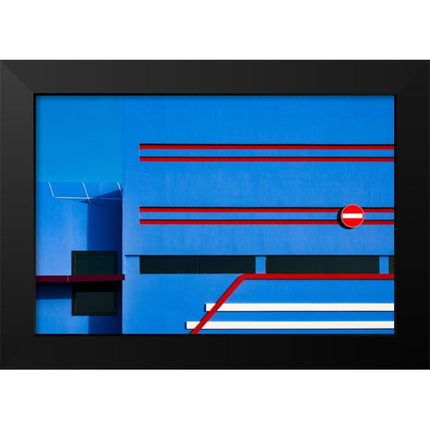 No Entry 02 Black Modern Wood Framed Art Print by Alsharif, Yahia