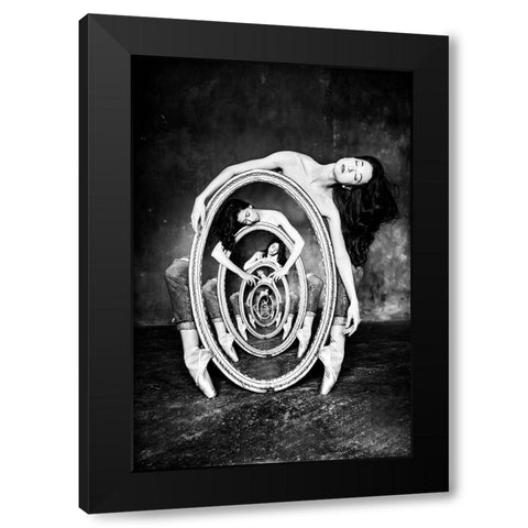 The Infinity Of Existence Black Modern Wood Framed Art Print with Double Matting by Malysheva, Tatiana