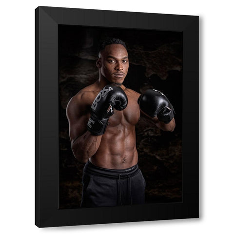 Boxing Black Modern Wood Framed Art Print by Slotboom, Jan
