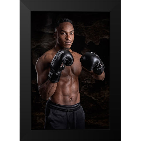 Boxing Black Modern Wood Framed Art Print by Slotboom, Jan