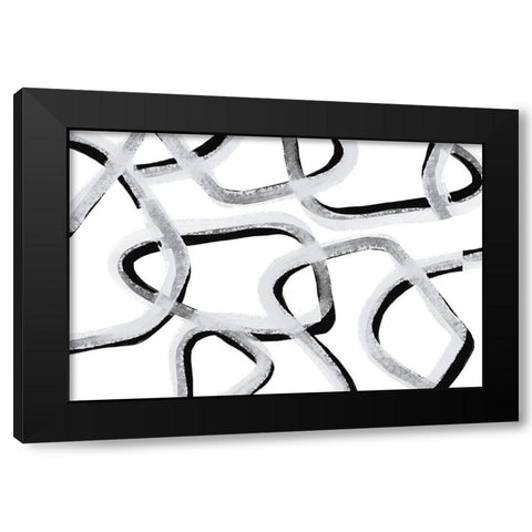 Make You Stay Black Modern Wood Framed Art Print with Double Matting by Uplusmestudio
