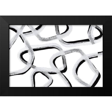 Make You Stay Black Modern Wood Framed Art Print by Uplusmestudio