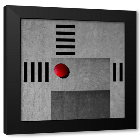 The Red Umbrella Black Modern Wood Framed Art Print with Double Matting by Schuster, Inge
