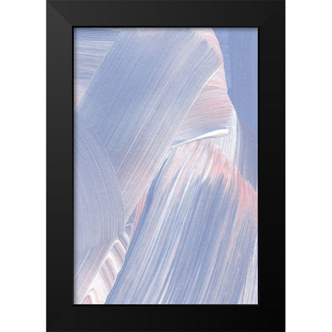 Pastel Brush Strokes Black Modern Wood Framed Art Print by Uplusmestudio