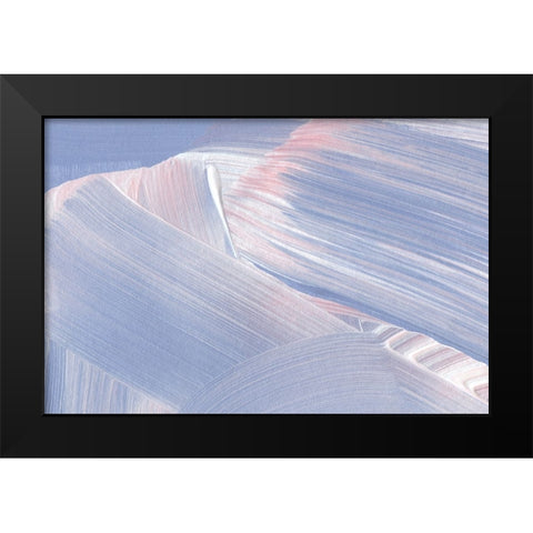 Pastel Brush Strokes Black Modern Wood Framed Art Print by Uplusmestudio