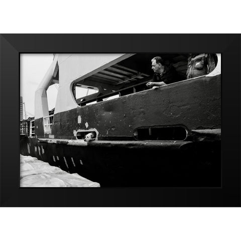 Roro Michalis Black Modern Wood Framed Art Print by Koulouridis, George