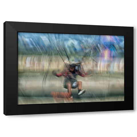 To The Point Black Modern Wood Framed Art Print with Double Matting by Malovrh, Milan