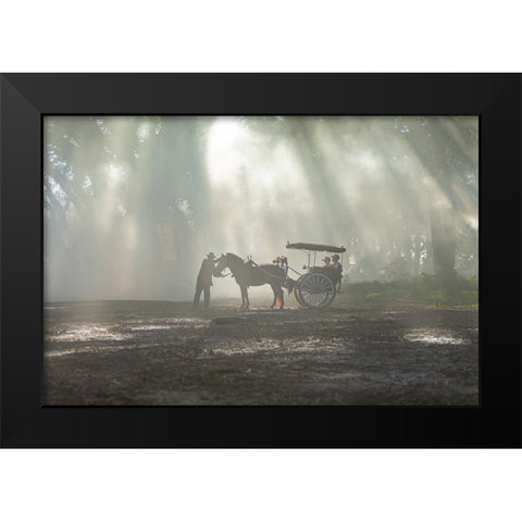 Raw Of Light Black Modern Wood Framed Art Print by Achmad, Indra