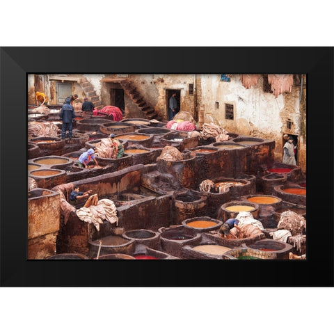 Fez Black Modern Wood Framed Art Print by Mirica, Dan