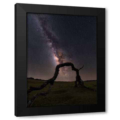 The Old Man Black Modern Wood Framed Art Print by Smid Master, Jan