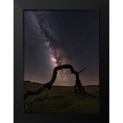 The Old Man Black Modern Wood Framed Art Print by Smid Master, Jan