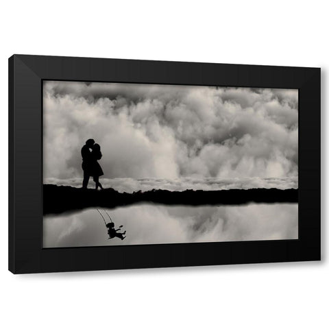 The mirroring Black Modern Wood Framed Art Print by Dan, Ciupureanu