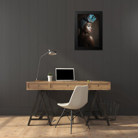 Alisha Black Modern Wood Framed Art Print by Franke, Ruth