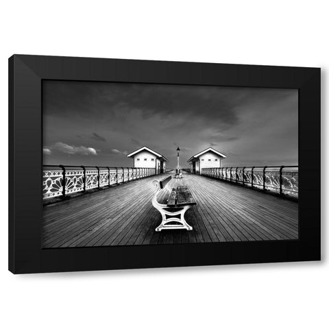 Penarth Pier Black Modern Wood Framed Art Print with Double Matting by Patrick, Boterman