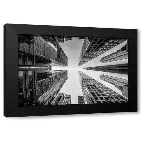 Things Are Looking Up Black Modern Wood Framed Art Print by R. Veizaga, Christopher