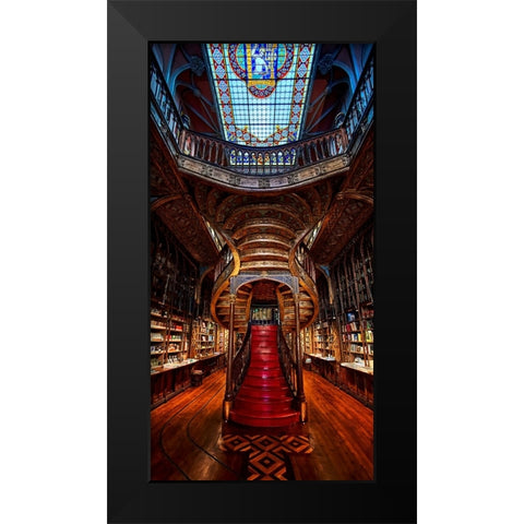 Magic Bookstore Black Modern Wood Framed Art Print by Del Puerto, Javier