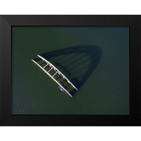 Fisherman Black Modern Wood Framed Art Print by Rosenkrancova, Ilona