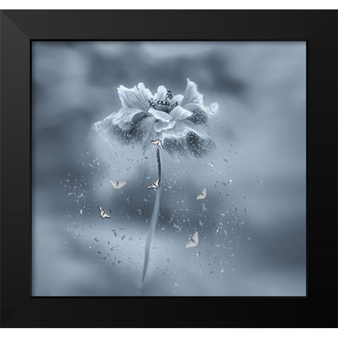 Dancing flower Black Modern Wood Framed Art Print by And Hongchao, Gu