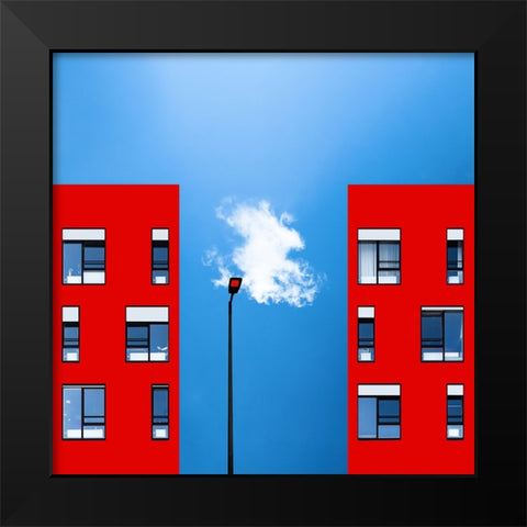 Blue and red Black Modern Wood Framed Art Print by Schuster, Inge