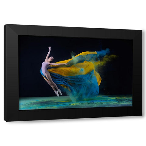 Ballerina Jade With Colourful Cloth Black Modern Wood Framed Art Print by Suhardjo, Lisdiyanto