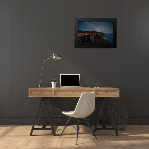 Reaching To The Galaxy Black Modern Wood Framed Art Print by An, Anna