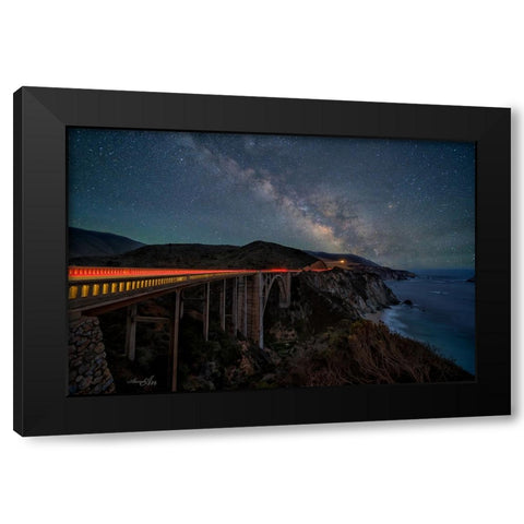 Reaching To The Galaxy Black Modern Wood Framed Art Print by An, Anna
