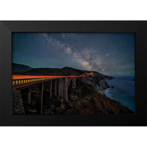 Reaching To The Galaxy Black Modern Wood Framed Art Print by An, Anna