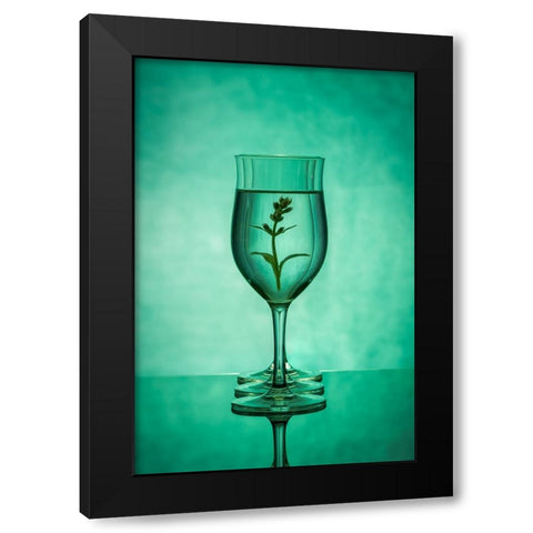 Green Glass Black Modern Wood Framed Art Print by Yakubovitch, Azriel
