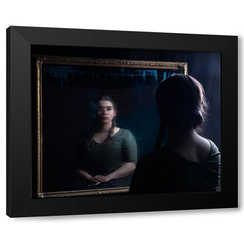 Mirror Black Modern Wood Framed Art Print by Marjanmashhadi