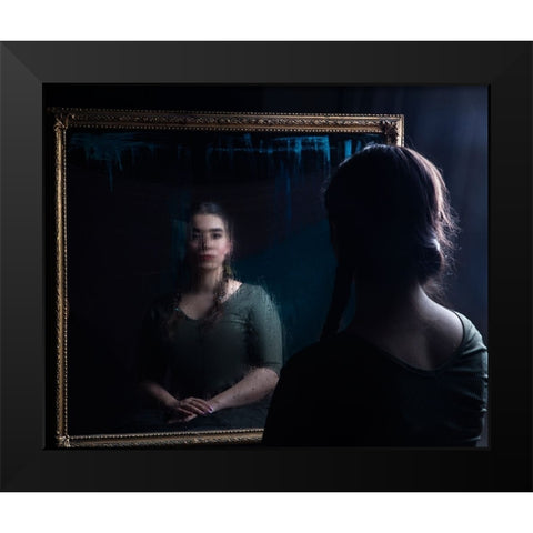 Mirror Black Modern Wood Framed Art Print by Marjanmashhadi