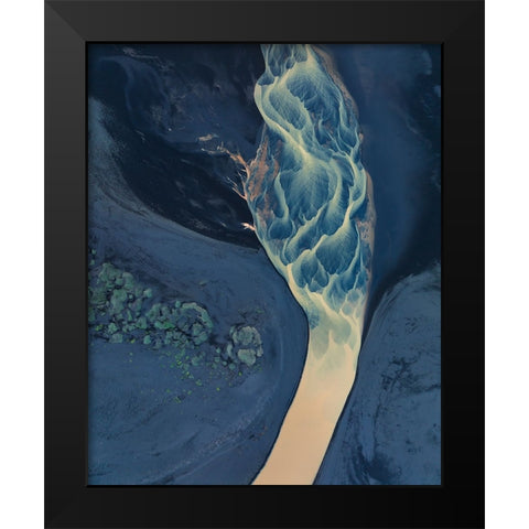 Section Of A Stream Black Modern Wood Framed Art Print by Dou, Shenshen