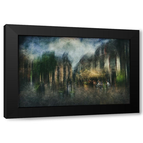 Coffee Break Black Modern Wood Framed Art Print by Van Der, Jan