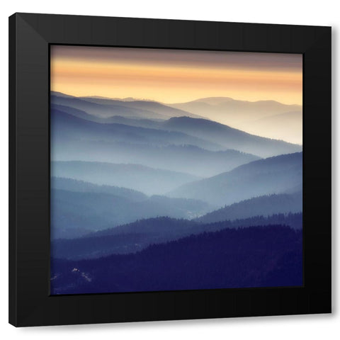 Gradients Black Modern Wood Framed Art Print by Ian Nedelcu, Mihai