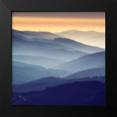 Gradients Black Modern Wood Framed Art Print by Ian Nedelcu, Mihai