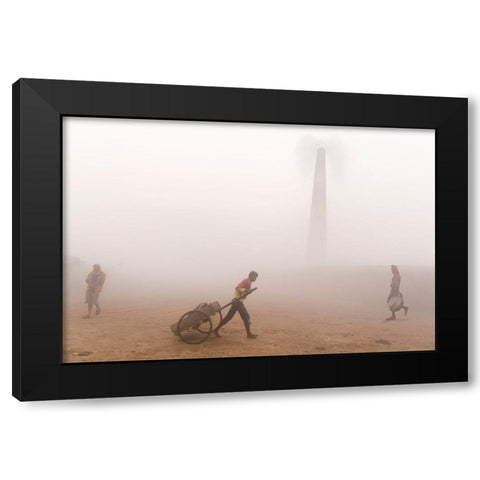 Winter Morning In Brickfield Black Modern Wood Framed Art Print with Double Matting by Chakraborty, Sudipta