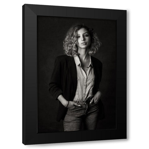 Nadin Black Modern Wood Framed Art Print by Rise, Zachar