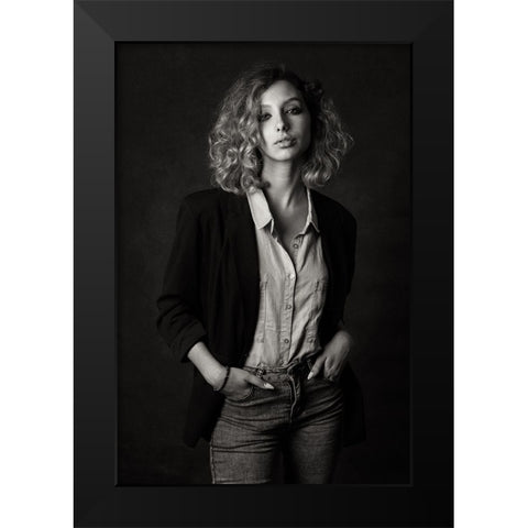 Nadin Black Modern Wood Framed Art Print by Rise, Zachar
