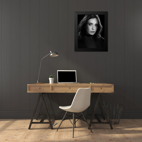 Sultry Black Modern Wood Framed Art Print by E Ong, S